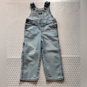 OshKosh B'gosh Light Blue Denim Overalls with Brass Buttons Size 3T
